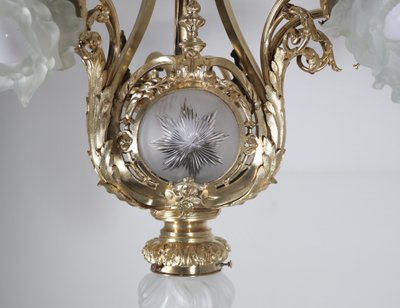 A Delafontaine gilt bronze chandelier, Napoleon III period