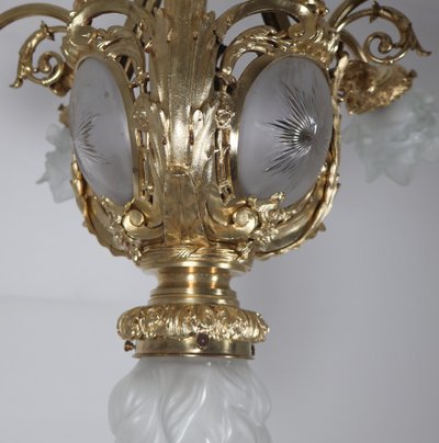 A Delafontaine gilt bronze chandelier, Napoleon III period