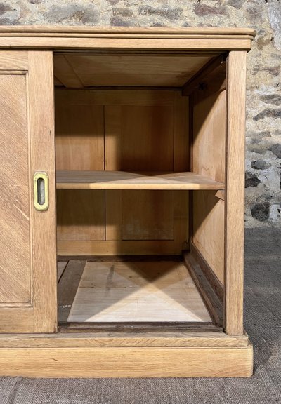 Antique oak cabinet with sliding door