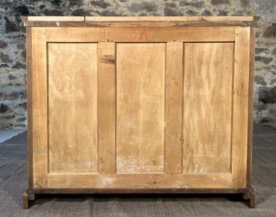 Antique oak cabinet with sliding door