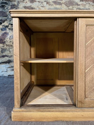 Antique oak cabinet with sliding door