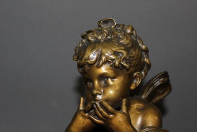 Bronze by Auguste Moreau after La Fée Sifflante About 1880