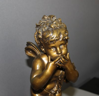 Bronze by Auguste Moreau after La Fée Sifflante About 1880