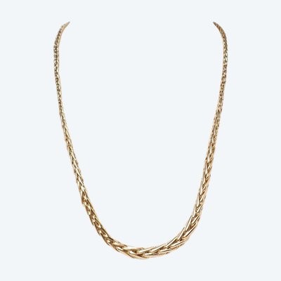 Palm link necklace in yellow gold