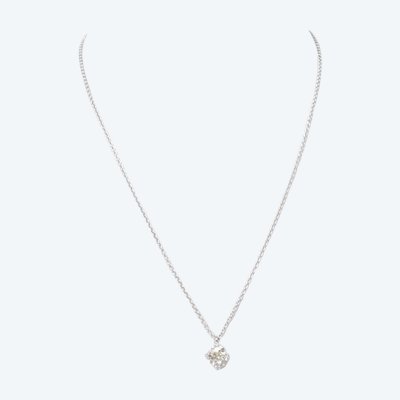 Solitaire necklace in white gold and 1.40ct diamond