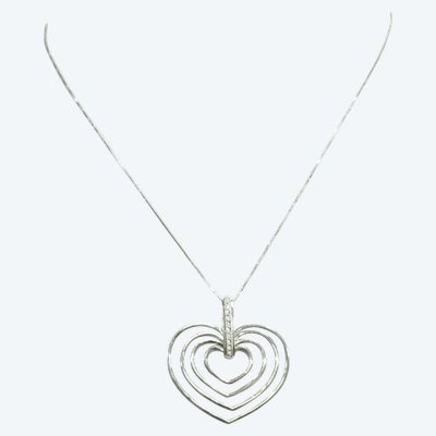 White gold necklace with 4 hearts