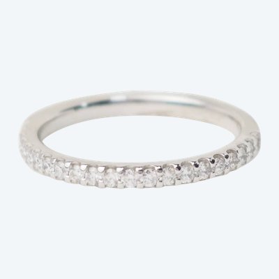 Half wedding band in white gold and diamonds 0.25ct