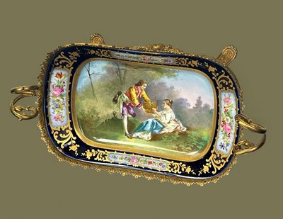 SÈVRES PORCELAIN "CHÂTEAU DES TUILERIE" BOWL ADORNED WITH A BRONZE MOUNTING