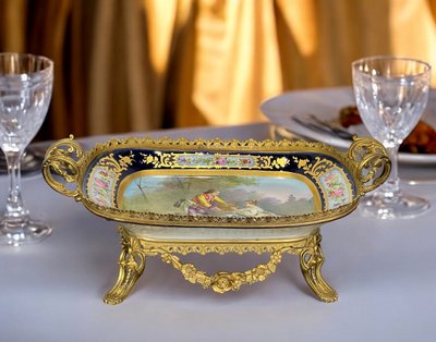 SÈVRES PORCELAIN "CHÂTEAU DES TUILERIE" BOWL ADORNED WITH A BRONZE MOUNTING