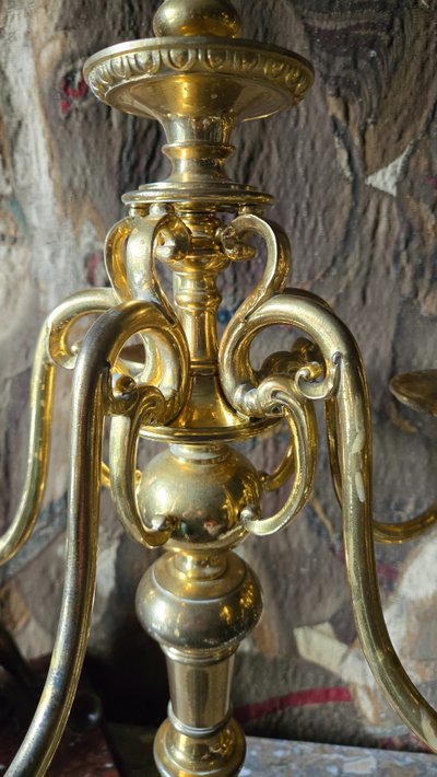 Pair of gilt bronze candelabra, 19th century