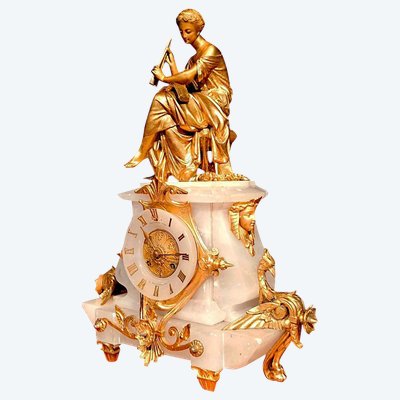 Napoleon III clock In alabaster signed