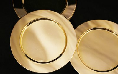 6 Plates, Under Plates Gold, Mint Condition, Callard-bayard