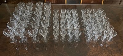 Set of 72 Baccarat Crystal Glasses, Harcourt Model