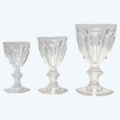 Set of 72 Baccarat Crystal Glasses, Harcourt Model