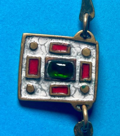 DOMINIQUE PIÉCHAUD (1922-2011). BRONZE AND ENAMEL NECKLACE: 50s-60s