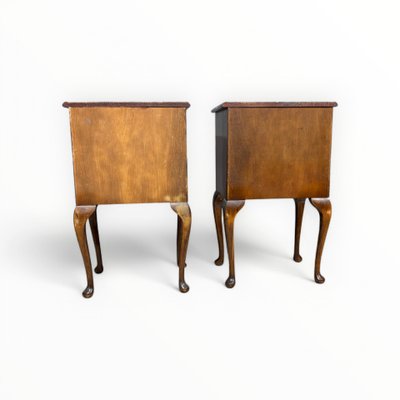 Antique Pair of Mahogany Feather Bedside Tables