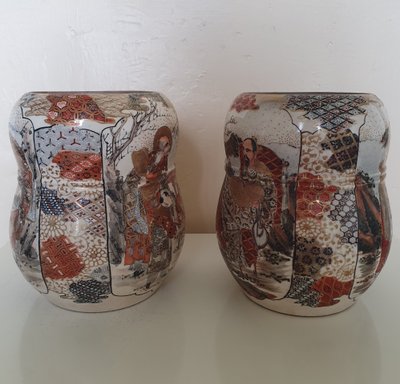 Pair of Meiji period Satsuma jars