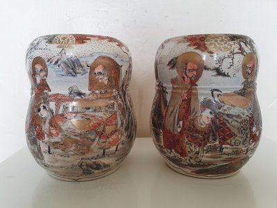 Pair of Meiji period Satsuma jars