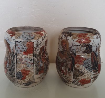 Pair of Meiji period Satsuma jars