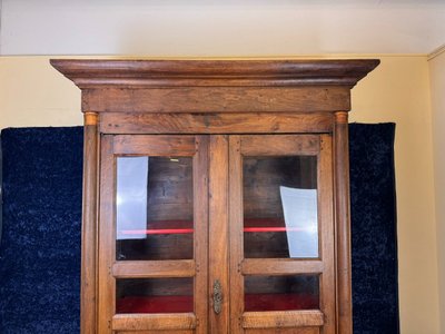 Blond Walnut Empire Period Bookcase