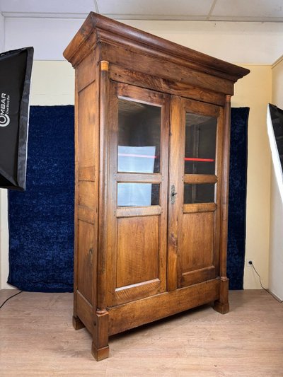 Blond Walnut Empire Period Bookcase