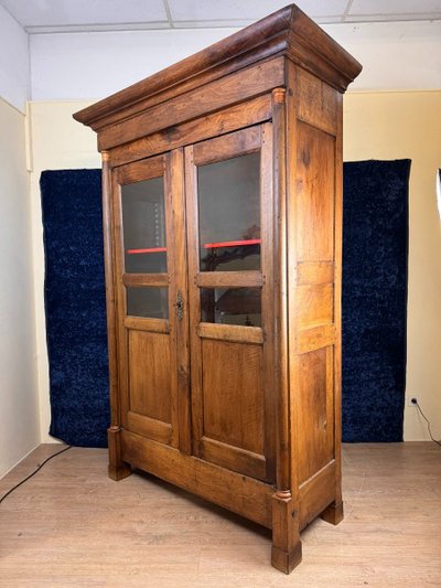 Blond Walnut Empire Period Bookcase