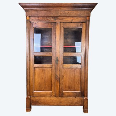 Blond Walnut Empire Period Bookcase