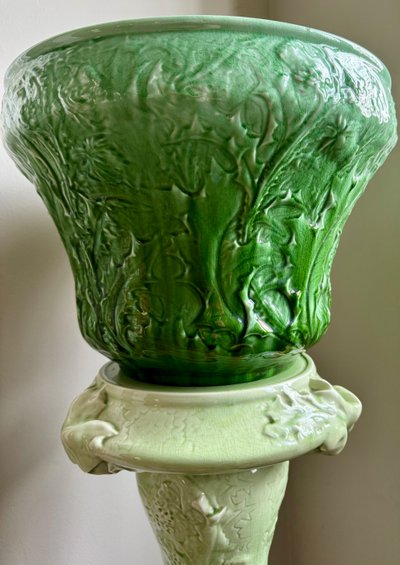 Sellette and its Art Nouveau pot cover