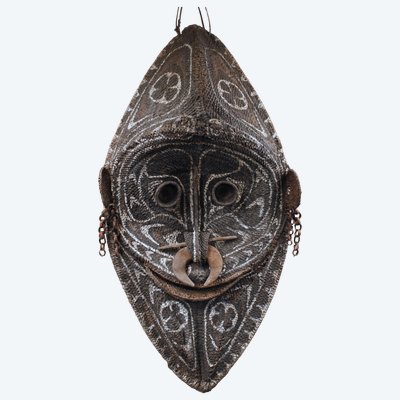 Masque de pignon, art tribal , art océanien, art traditionnel, vannerie, Papouasie Nouvelle Guinée