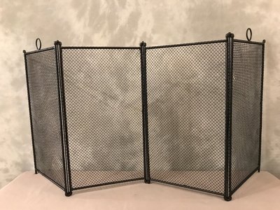 Antique blackened iron fireback from the 19th century