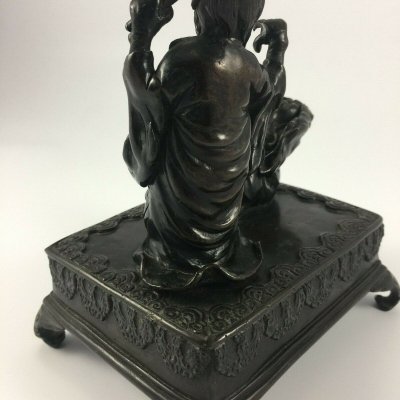 Bronze Japan chocolate patina witch casting spells 19th century