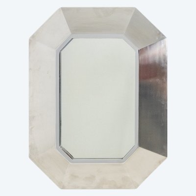 Maison Jansen. Brushed aluminum and metal mirror. Circa 1970. LS6173635Y