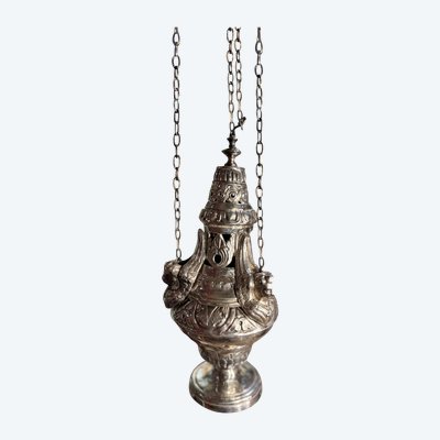 Silver Bronze Incense Burner - 19th century