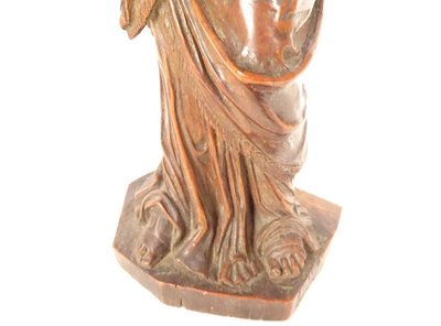 Sculpture Statue Vierge à l'Enfant Jésus Buis Sculpté 40cm Fin XVIIIème