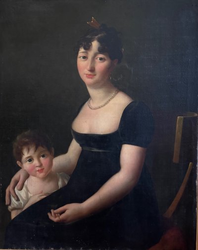 Large portrait of a woman and her child Empire period