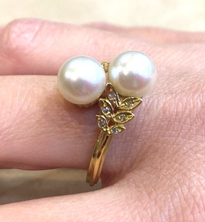 toi et moi pearls ring