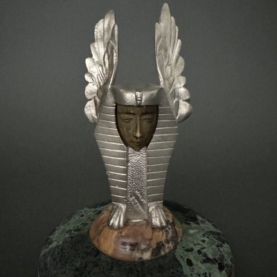 Winged sphinx automobile mascot in bronze 1930 by Sertorio