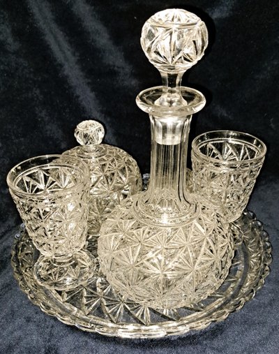 Rare 6-piece Baccarat crystal night service