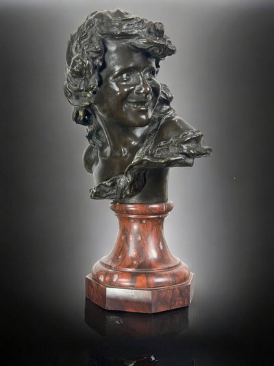 PATINATED BRONZE SIGNED "A.INJALBERT 1845-1933" AND STAMPED BY THE FOUNDRY SIOT PARIS