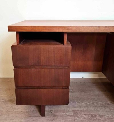 Scandinavian Teak Center Desk With Beautiful Original Patina Circa 1960