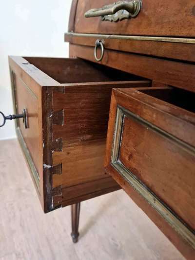 Louis XVI Period Solid Cuban Mahogany Cylinder Desk Circa 1760