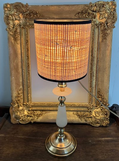 Pair of antique alabaster and gilt bronze lamps from the late 19th century circa 1880