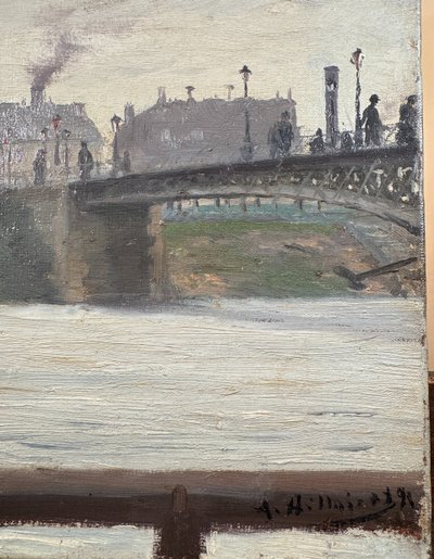 Anatole Eugène Hillairet (1880-1928) Sur la Seine, vue Parisienne Animée, 1898