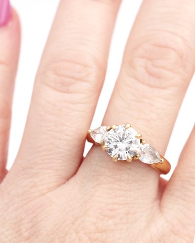 Engagement 2.40 Ct Diamond Ring In 18k Gold, 1.70 Ct Brilliant Cut Diamond , Vintage Jewelry