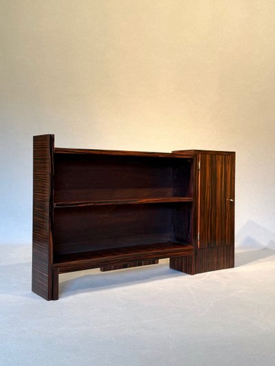 Macassar ebony Art Deco low bookcase