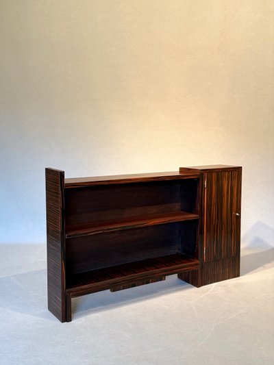 Macassar ebony Art Deco low bookcase