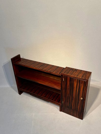 Macassar ebony Art Deco low bookcase