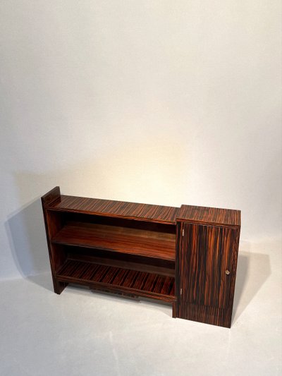 Macassar ebony Art Deco low bookcase