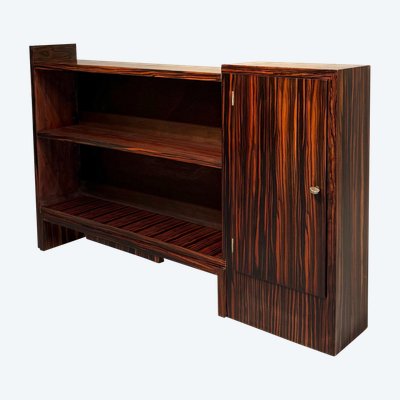 Macassar ebony Art Deco low bookcase