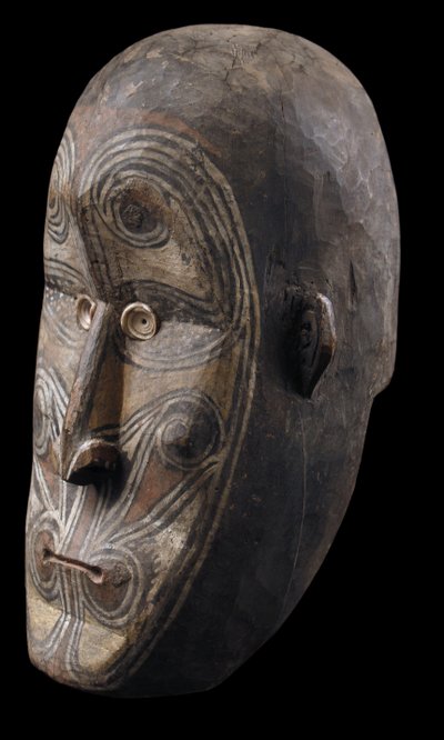 Iatmul wooden head, Oceanian art, tribal art, Papua New Guinea, Oceania